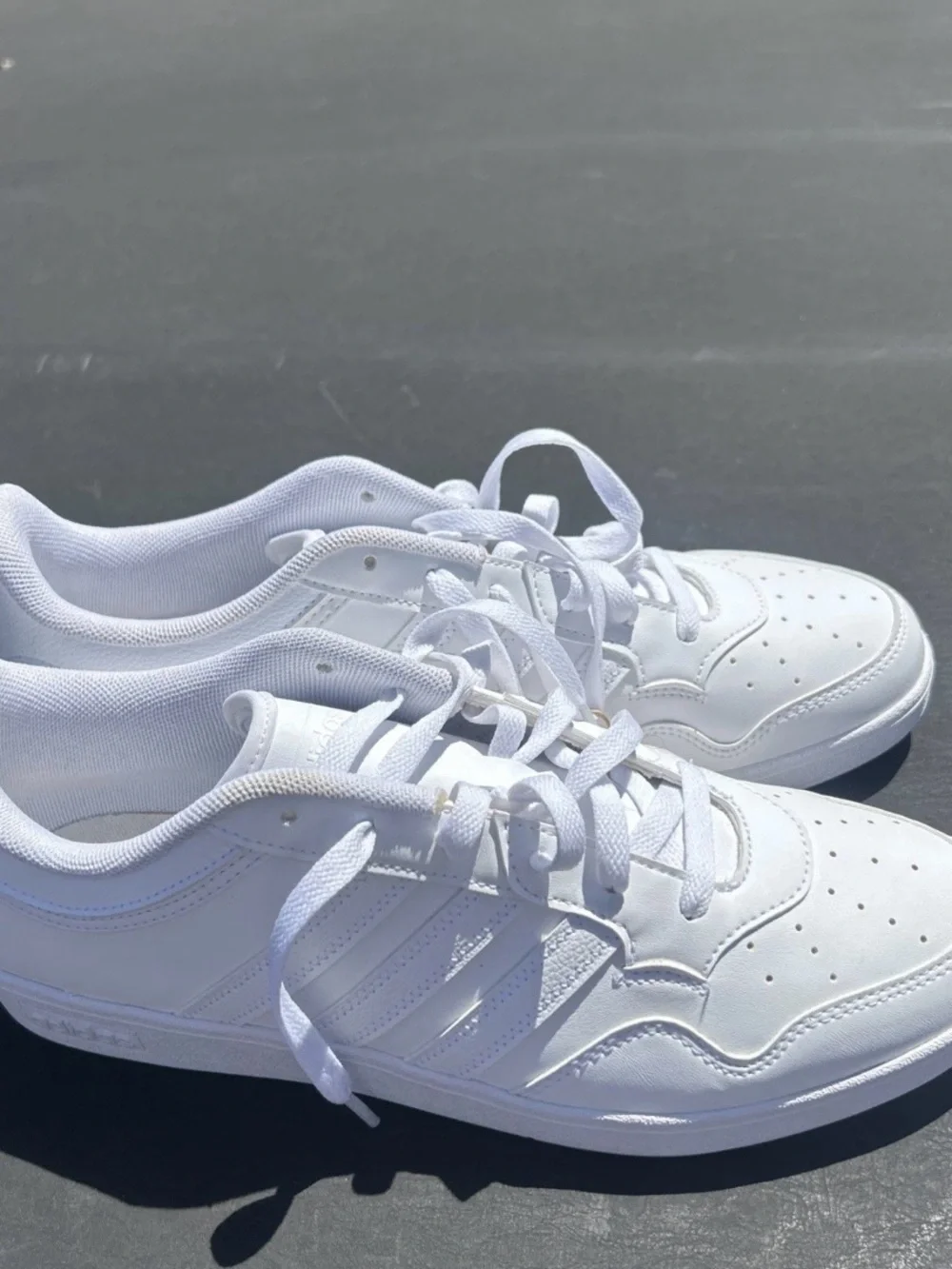 adidas White Low-Top Leather Sneakers